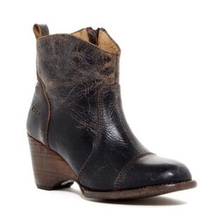 BED STU GENTRY WEDGE BLACK LUX  BOOTIE BOOTS VINTAGE WESTERN BLACK BOHO Sz 7